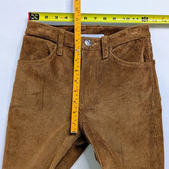 SPRWMN Corduroy Pants 23 Brown Micro Flare High Rise Wide Wale Stretch - Picture 8 of 10